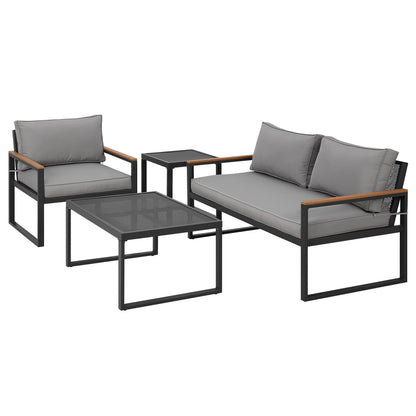 Gardeon Outdoor Sofa Set 3 Seater Corner Modular Lounge Setting Steel - Cosy Abode