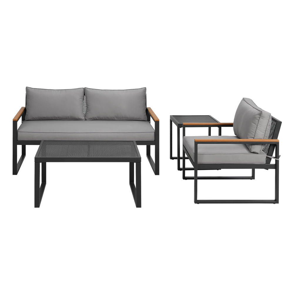 Gardeon Outdoor Sofa Set 3 Seater Corner Modular Lounge Setting Steel - Cosy Abode