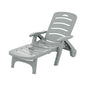 Gardeon Sun Lounger Folding Lounge Chair Wheels Patio Outdoor Furniture Grey - Cosy Abode