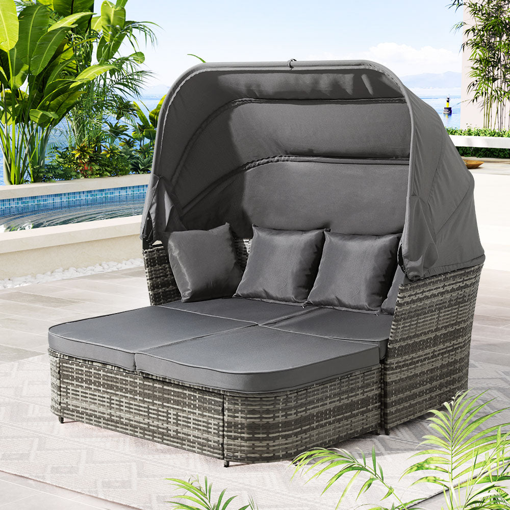 Gardeon Outdoor Sun Lounge Setting Patio Furniture Wicker Sofa Garden Day Bed - Cosy Abode