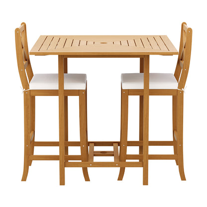 Gardeon 5-Piece Outdoor Bar Set Acacia Wood Bistro Patio Table Stools - Cosy Abode