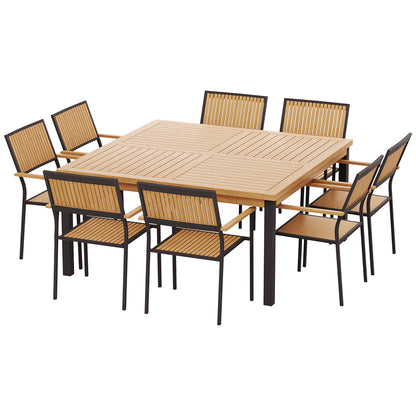 Gardeon Outdoor Dining Set 9 Piece Wooden Table Chairs Setting - Cosy Abode