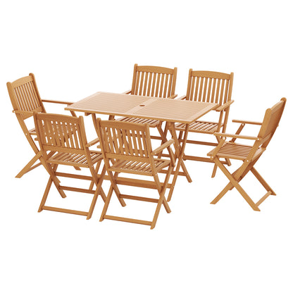 Gardeon Outdoor Dining Set 7 Piece Wooden Table Chairs Setting Foldable - Cosy Abode