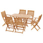 Gardeon Outdoor Dining Set 7 Piece Wooden Table Chairs Setting Foldable - Cosy Abode