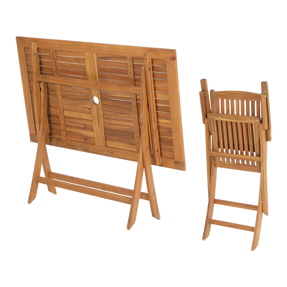 Gardeon Outdoor Dining Set 7 Piece Wooden Table Chairs Setting Foldable - Cosy Abode
