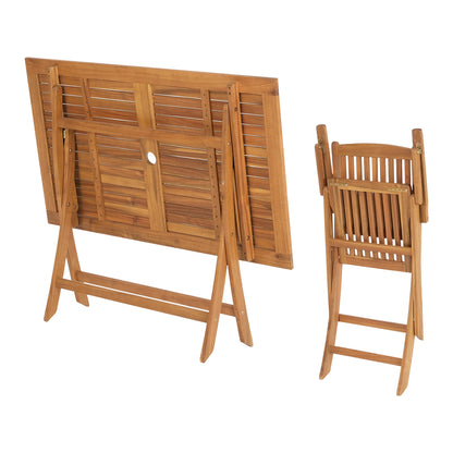 Gardeon Outdoor Dining Set 7 Piece Wooden Table Chairs Setting Foldable - Cosy Abode