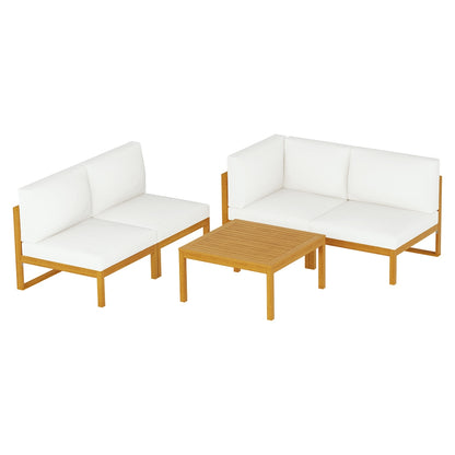 Gardeon 4-Seater Outdoor Sofa Set Wooden Lounge Setting 5PCS - Cosy Abode