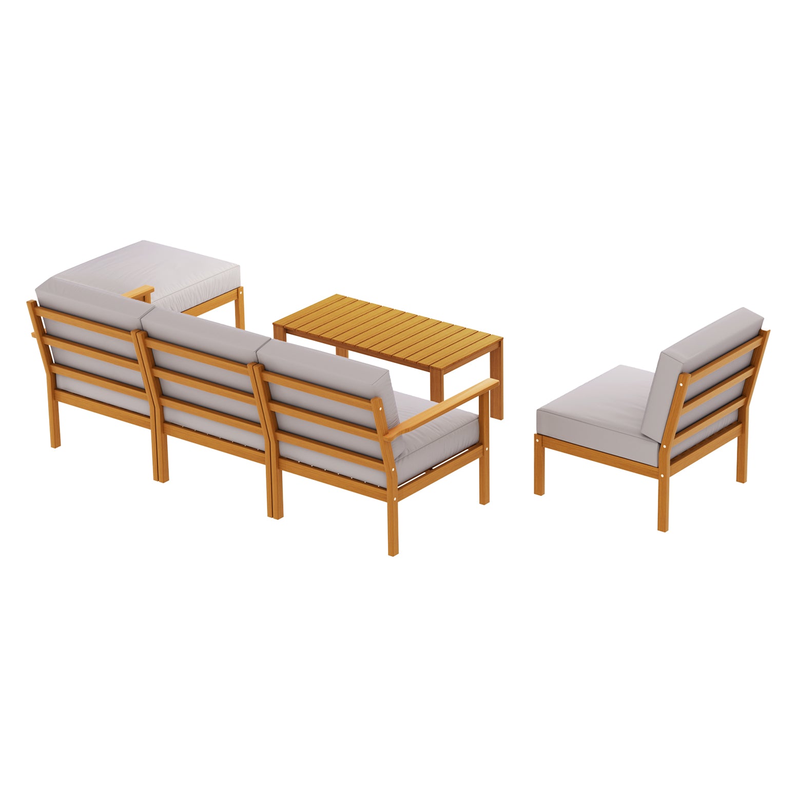 Gardeon 5-Seater Outdoor Sofa Set Wooden Lounge Setting 6PCS - Cosy Abode