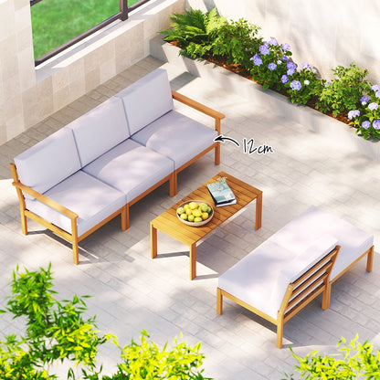 Gardeon 5-Seater Outdoor Sofa Set Wooden Lounge Setting 6PCS - Cosy Abode