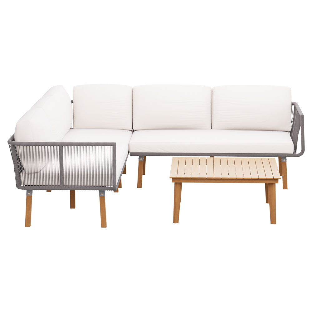Gardeon 5-Seater Outdoor Sofa Set Wooden Lounge Setting Aluminum - Cosy Abode