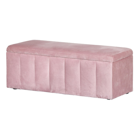Artiss Storage Ottoman Blanket Box 103cm Velvet Pink - Cosy Abode