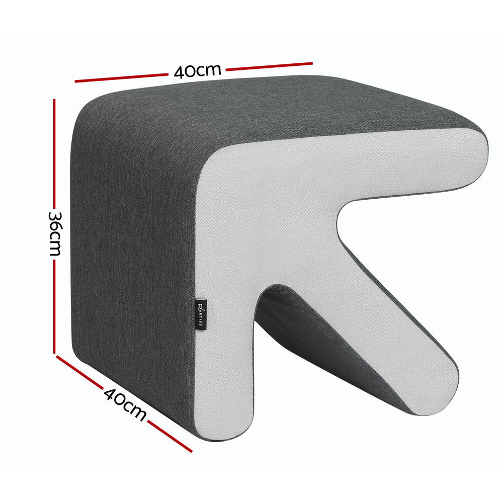 Artiss Ottoman Foot Stool Arrow Linen Grey - Cosy Abode