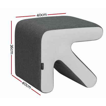 Artiss Ottoman Foot Stool Arrow Linen Grey - Cosy Abode