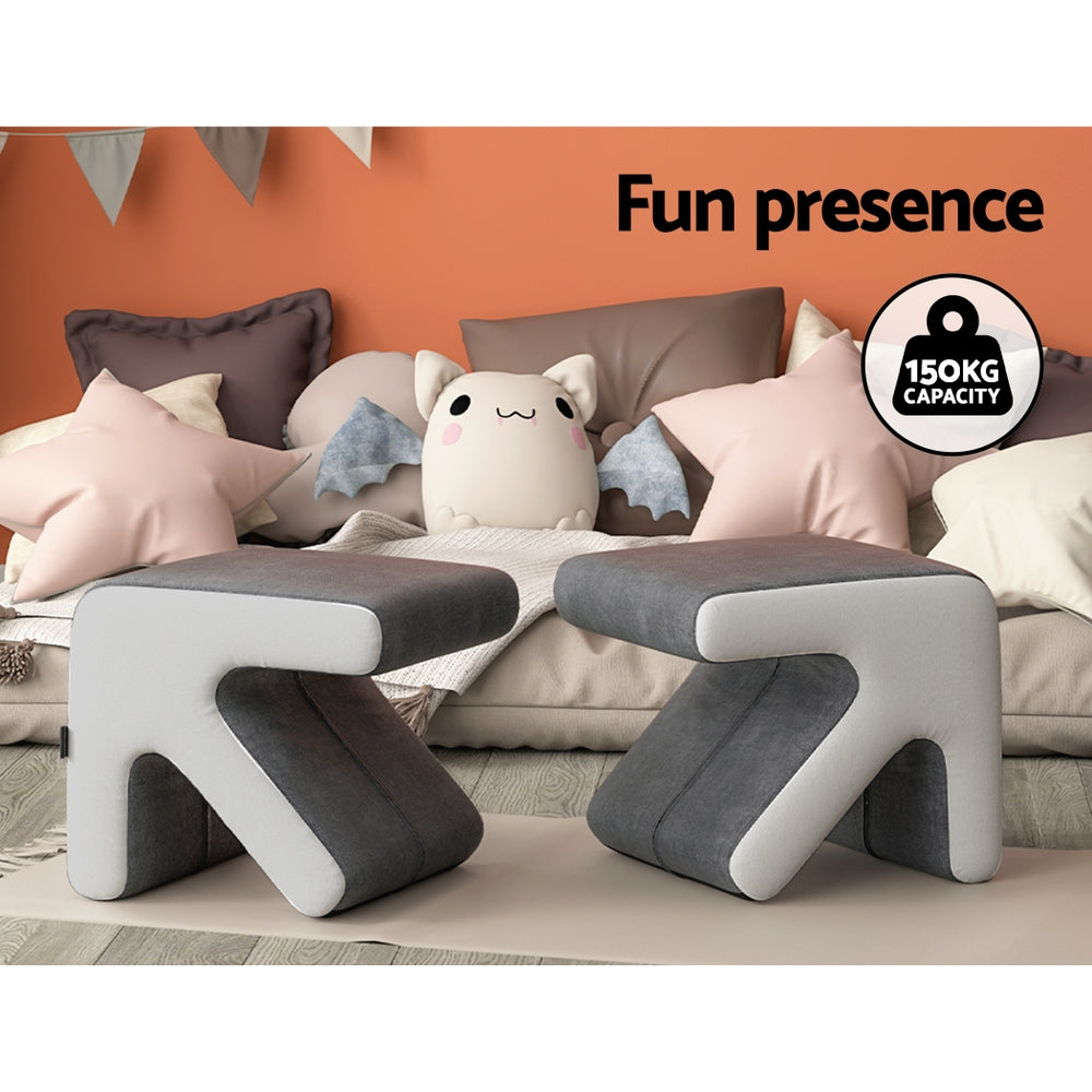 Artiss Ottoman Foot Stool Arrow Linen Grey - Cosy Abode