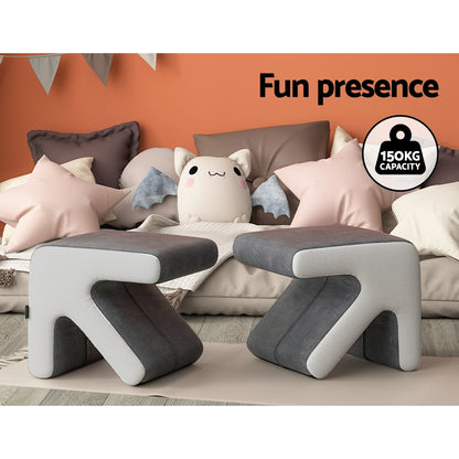 Artiss Ottoman Foot Stool Arrow Linen Grey - Cosy Abode