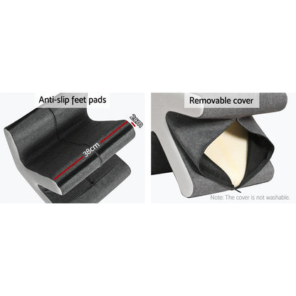 Artiss Ottoman Foot Stool Arrow Linen Grey - Cosy Abode