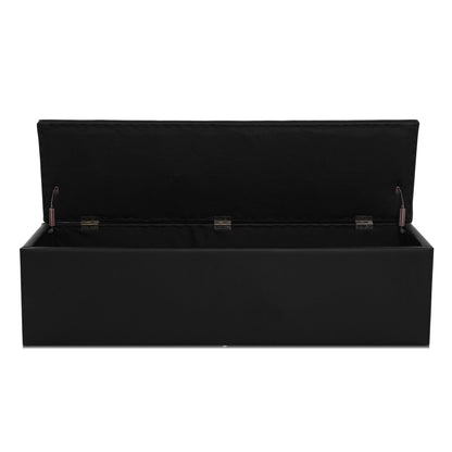 Artiss Storage Ottoman Blanket Box 140cm Leather Black - Cosy Abode