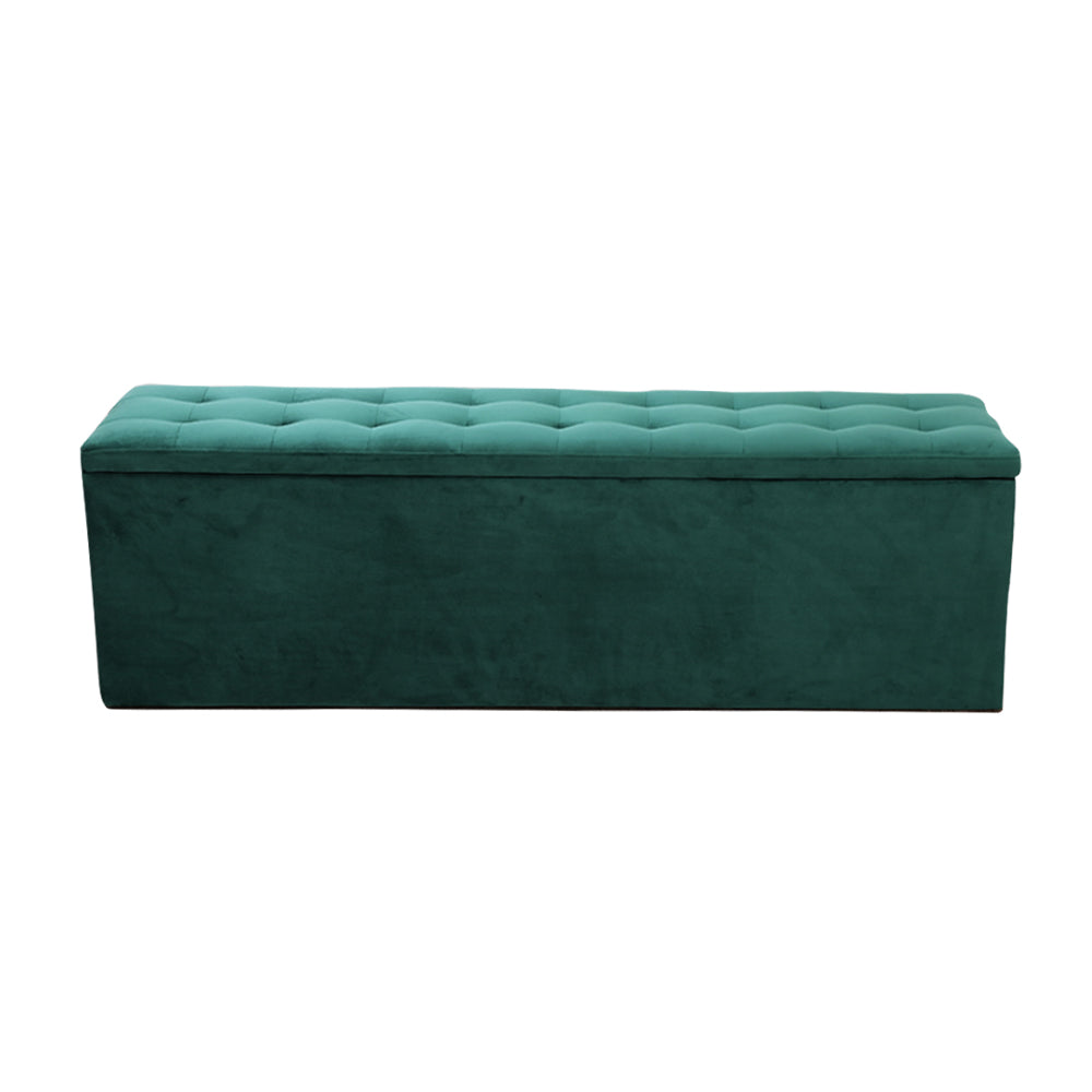 Artiss Storage Ottoman Blanket Box 140cm Velvet Green - Cosy Abode