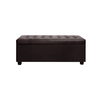 Artiss Storage Ottoman Blanket Box 97cm Leather Brown - Cosy Abode