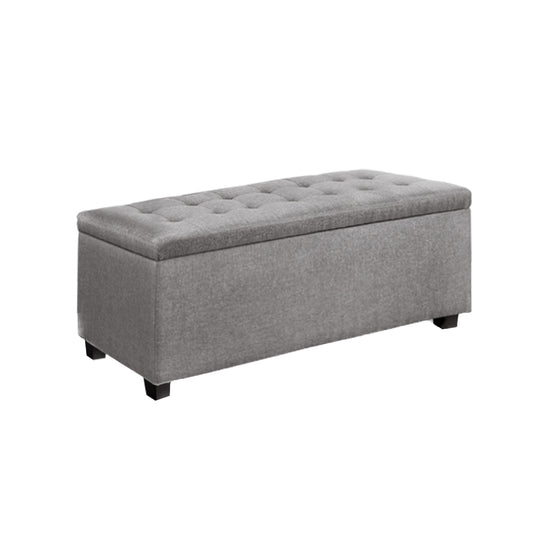 Artiss Storage Ottoman Blanket Box 97cm Linen Light Grey - Cosy Abode