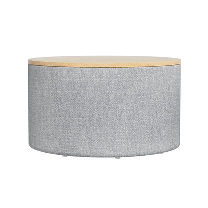 Artiss Storage Ottoman Blanket Box 60cm Linen Round Grey - Cosy Abode