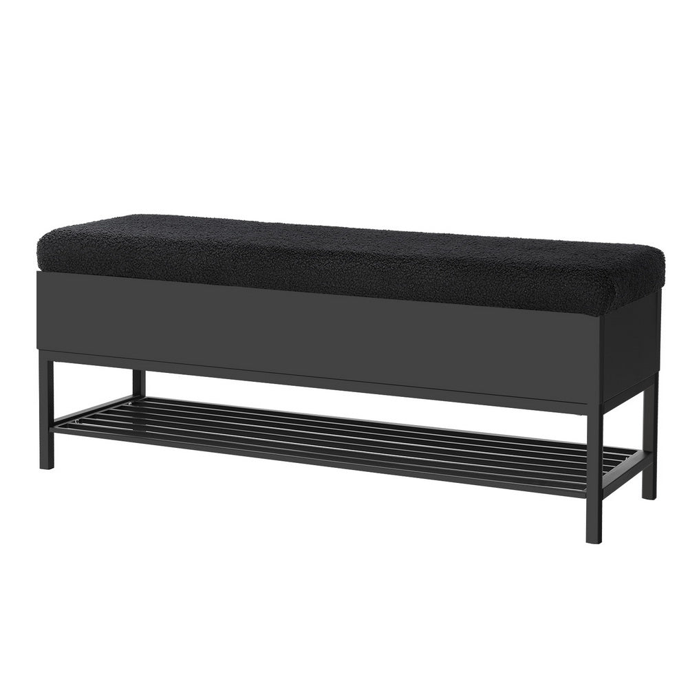 Artiss Storage Ottoman Blanket Box 110cm Boucle Shelf - Cosy Abode