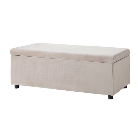Artiss Storage Ottoman Blanket Box Table 97cm Velvet Taupe - Cosy Abode