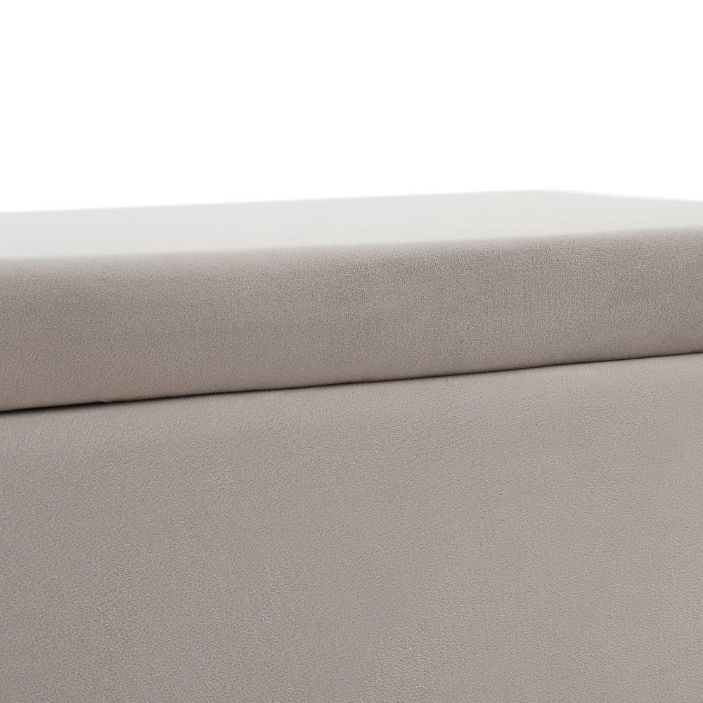 Artiss Storage Ottoman Blanket Box Table 97cm Velvet Taupe - Cosy Abode