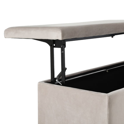 Artiss Storage Ottoman Blanket Box Table 97cm Velvet Taupe - Cosy Abode
