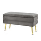 Artiss Ottoman Storage Foot Stool Velvet Grey - Cosy Abode