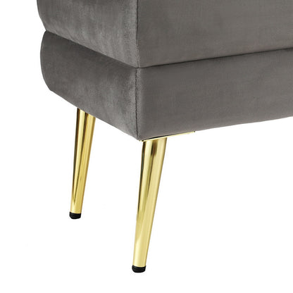 Artiss Ottoman Storage Foot Stool Velvet Grey - Cosy Abode