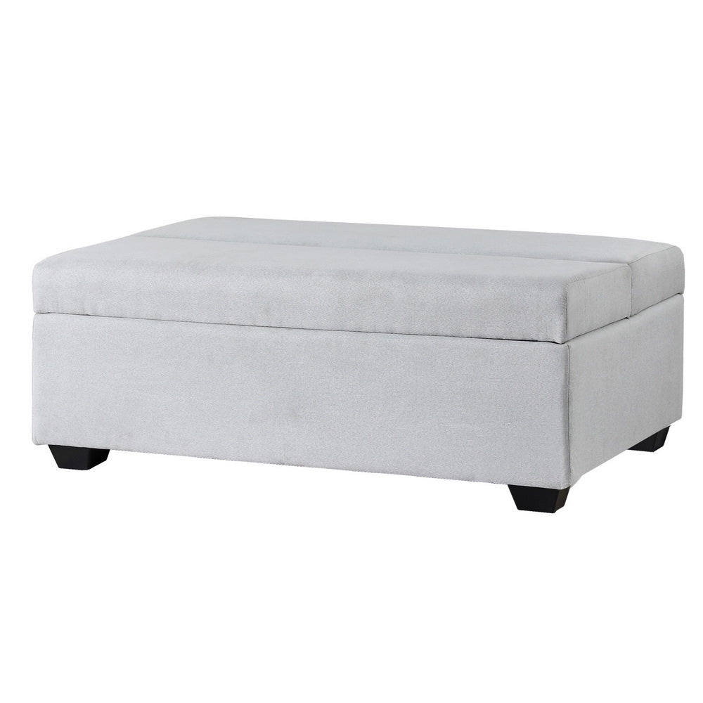 Artiss Ottoman Storage Sofa Bed 112cm Foldable Grey - Cosy Abode