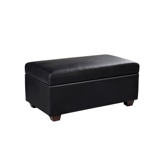 Artiss Storage Ottoman Blanket Box 80cm Leather Black - Cosy Abode