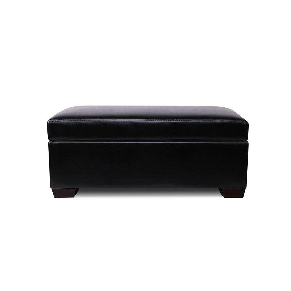 Artiss Storage Ottoman Blanket Box 80cm Leather Black - Cosy Abode