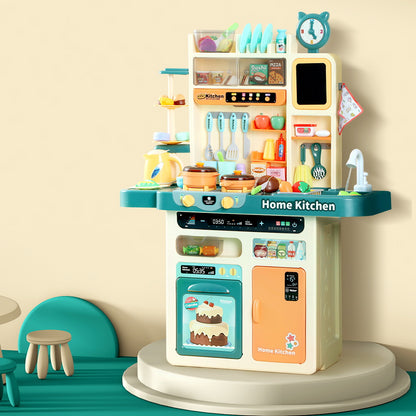 Keezi Kids Kitchen Pretend Play Set Cooking Sound Steam Light Function - Cosy Abode