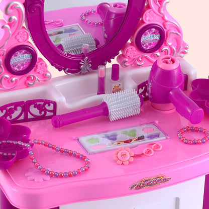 Keezi Kids Pretend Makeup Play Set Dressing Table Chair Girls Toys Children - Cosy Abode