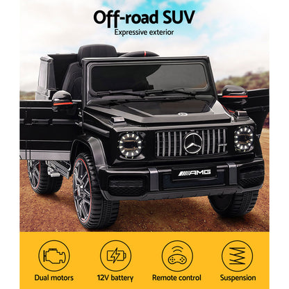 Kids Electric Ride On Car Mercedes-Benz Licensed AMG G63 Toy Cars Remote Black - Cosy Abode