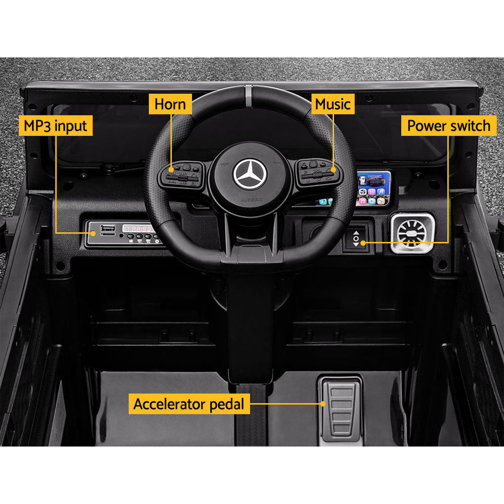 Kids Electric Ride On Car Mercedes-Benz Licensed AMG G63 Toy Cars Remote Black - Cosy Abode