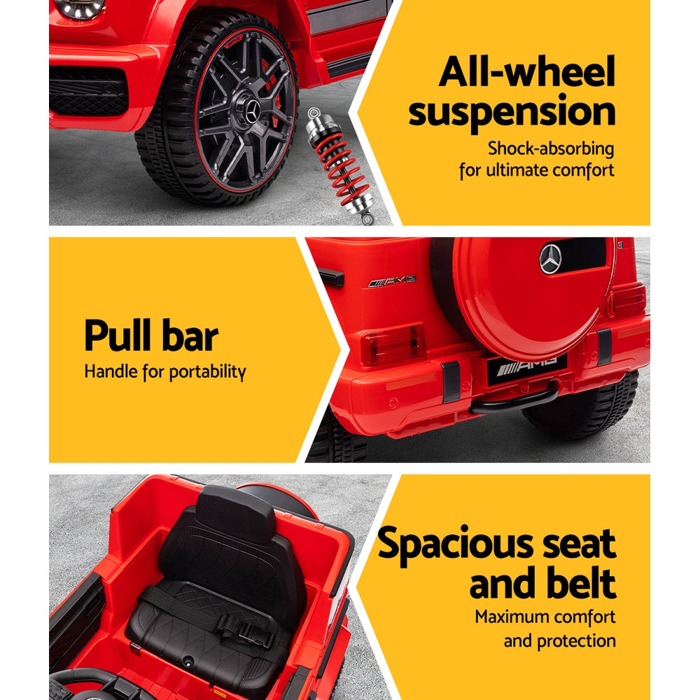 Kids Electric Ride On Car Mercedes-Benz Licensed AMG G63 Toy Cars Remote Red - Cosy Abode