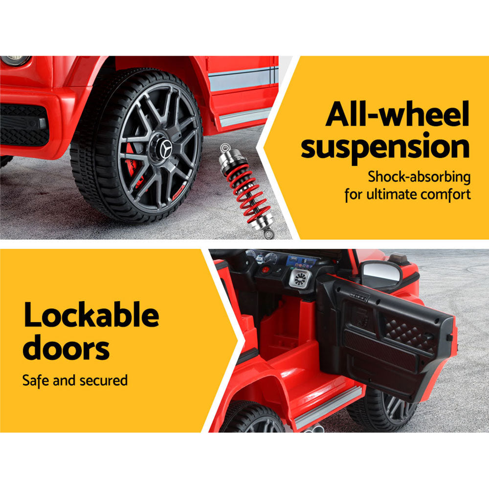 Kids Electric Ride On Car Mercedes-Benz Licensed AMG G63 Toy Cars Remote Red - Cosy Abode