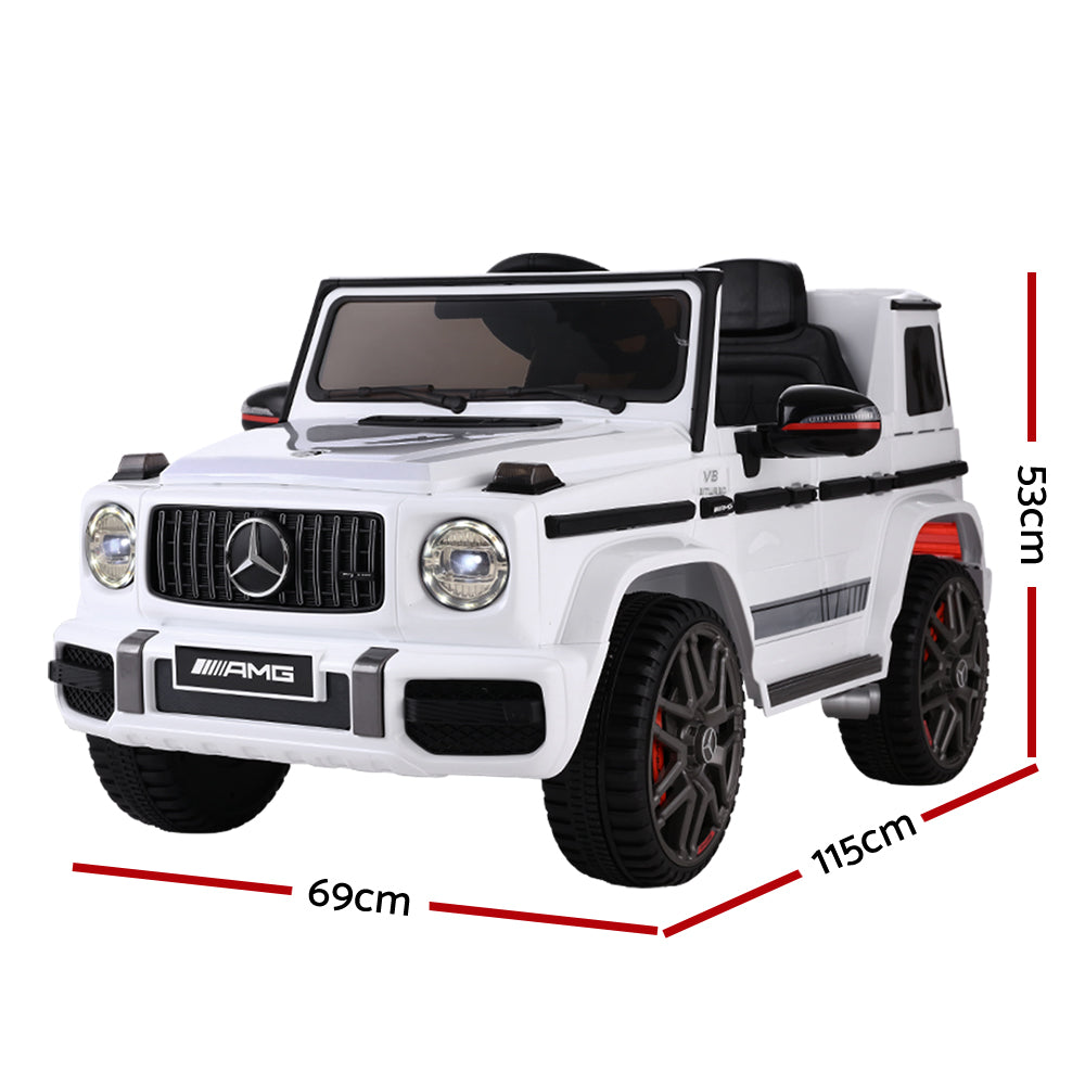 Kids Electric Ride On Car Mercedes-Benz Licensed AMG G63 Toy Cars Remote White - Cosy Abode