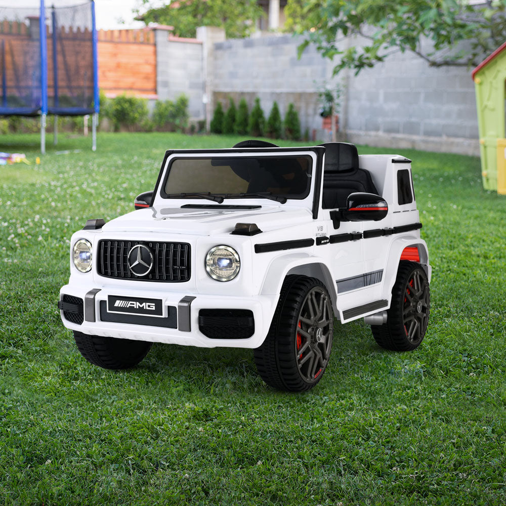 Kids Electric Ride On Car Mercedes-Benz Licensed AMG G63 Toy Cars Remote White - Cosy Abode