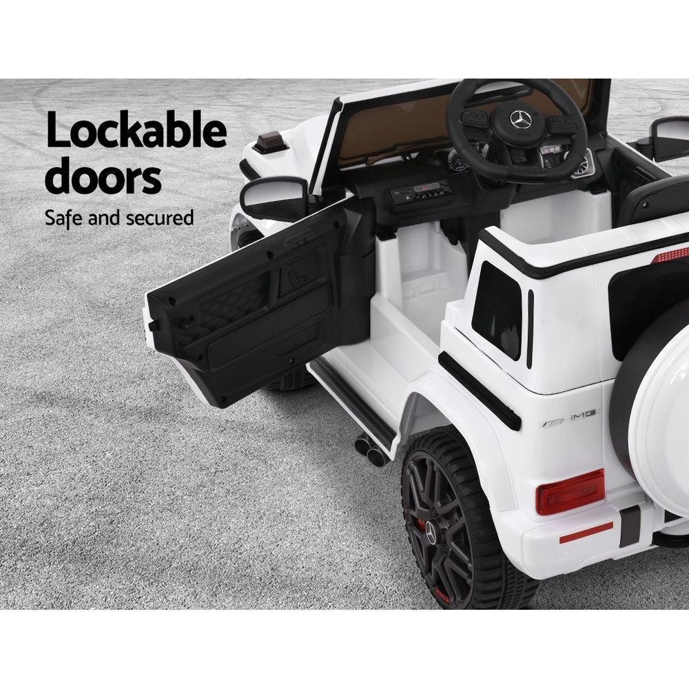 Kids Electric Ride On Car Mercedes-Benz Licensed AMG G63 Toy Cars Remote White - Cosy Abode