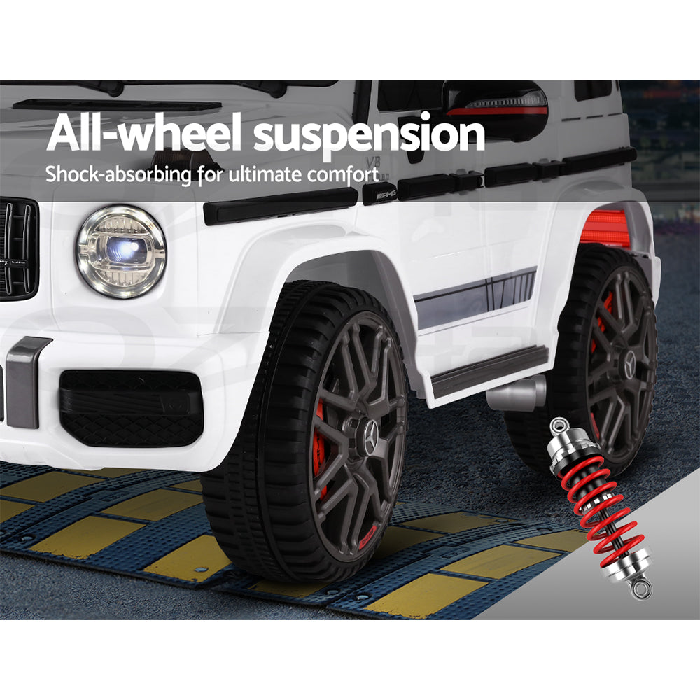 Kids Electric Ride On Car Mercedes-Benz Licensed AMG G63 Toy Cars Remote White - Cosy Abode