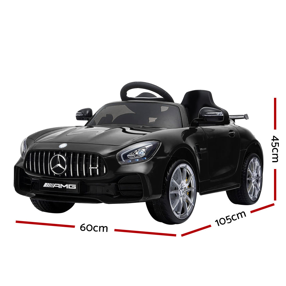 Kids Electric Ride On Car Mercedes-Benz AMG GTR Licensed Toy Cars 12V Black - Cosy Abode