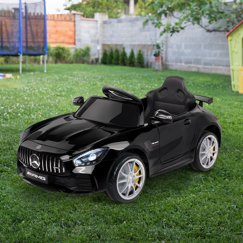 Kids Electric Ride On Car Mercedes-Benz AMG GTR Licensed Toy Cars 12V Black - Cosy Abode