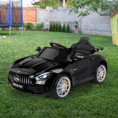 Kids Electric Ride On Car Mercedes-Benz AMG GTR Licensed Toy Cars 12V Black - Cosy Abode