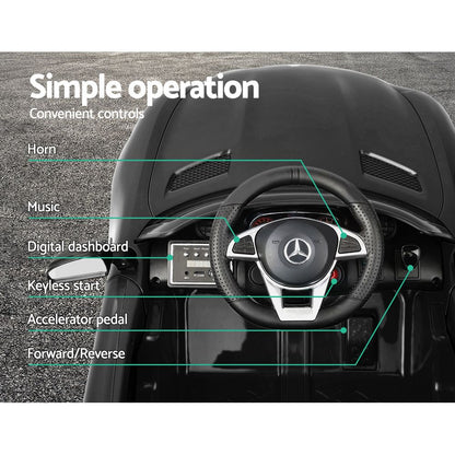 Kids Electric Ride On Car Mercedes-Benz AMG GTR Licensed Toy Cars 12V Black - Cosy Abode