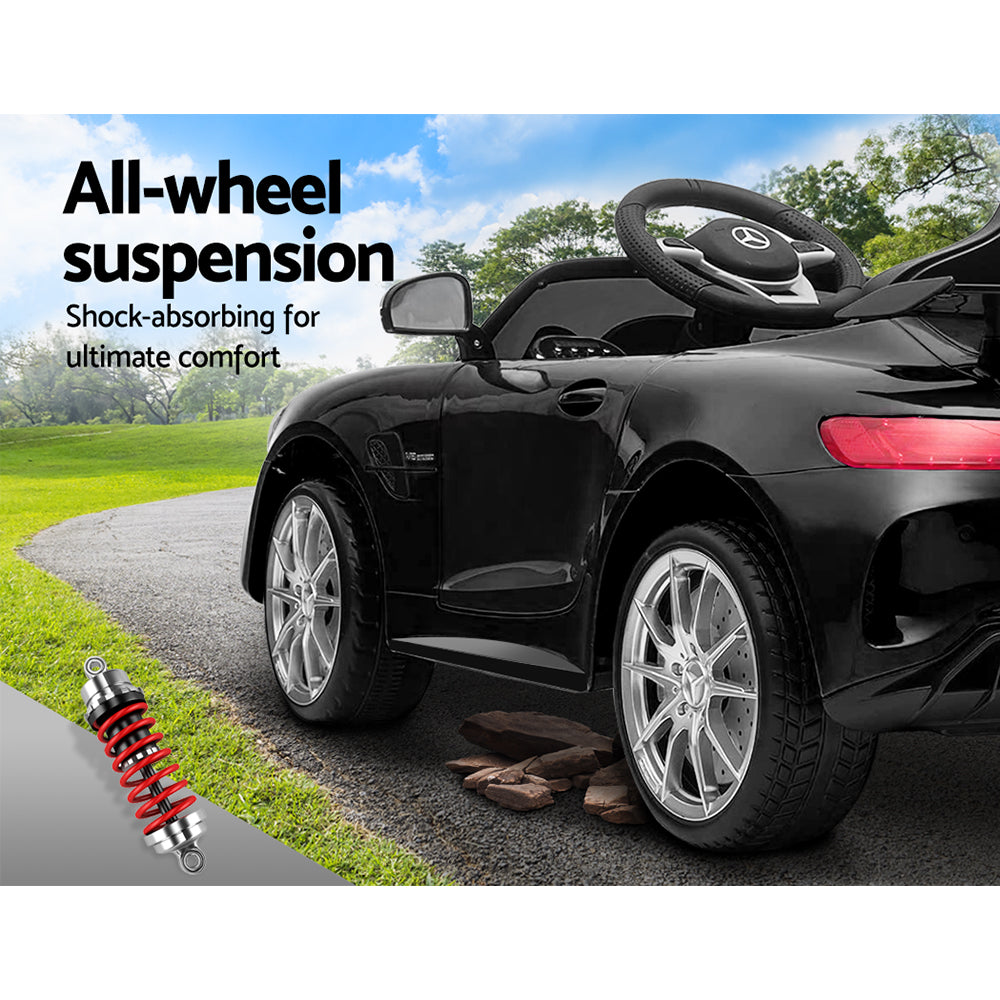 Kids Electric Ride On Car Mercedes-Benz AMG GTR Licensed Toy Cars 12V Black - Cosy Abode