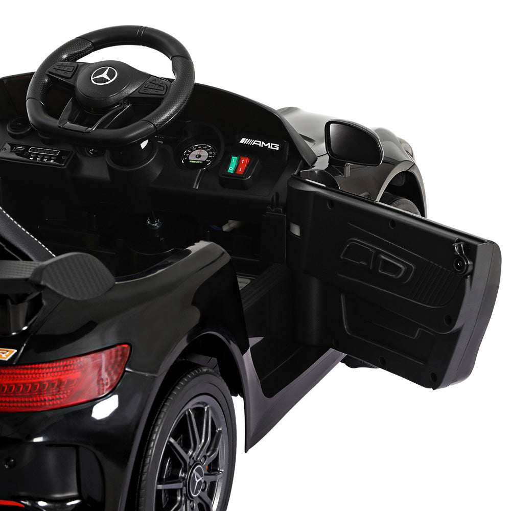 Kids Electric Ride On Car Mercedes-Benz AMG GTR Licensed Toy Cars Remote Black - Cosy Abode